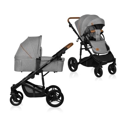Lionelo - Kombineret 2-i-1 klapvogn MARI TOUR Grey Stone