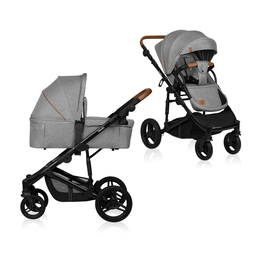 Lionelo - Kombineret 2-i-1 klapvogn MARI TOUR Grey Stone