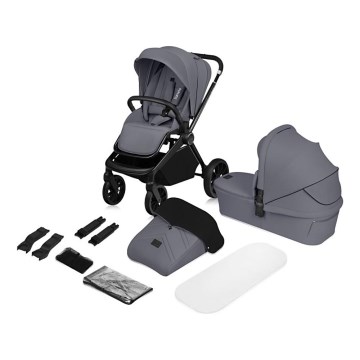 Lionelo - Kombineret 2-i-1 klapvogn MIKA PLUS Grey Stone