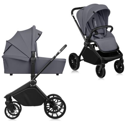 Lionelo - Kombineret 2-i-1 klapvogn MIKA PLUS Grey Stone