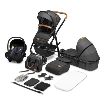 Lionelo - Kombineret 3-i-1 klapvogn AMBER Grey Graphite