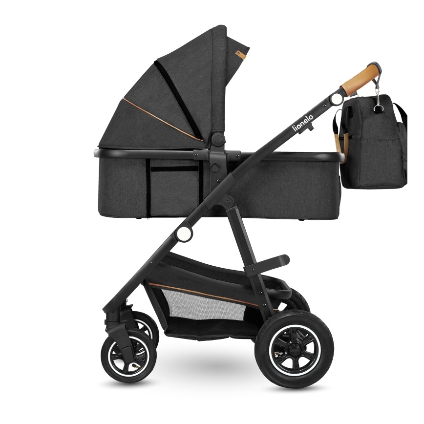 Lionelo - Kombineret 3-i-1 klapvogn AMBER Grey Graphite