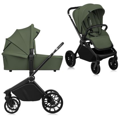 Lionelo - Kombineret barnevogn 2i1 MIKA PLUS Green Olive