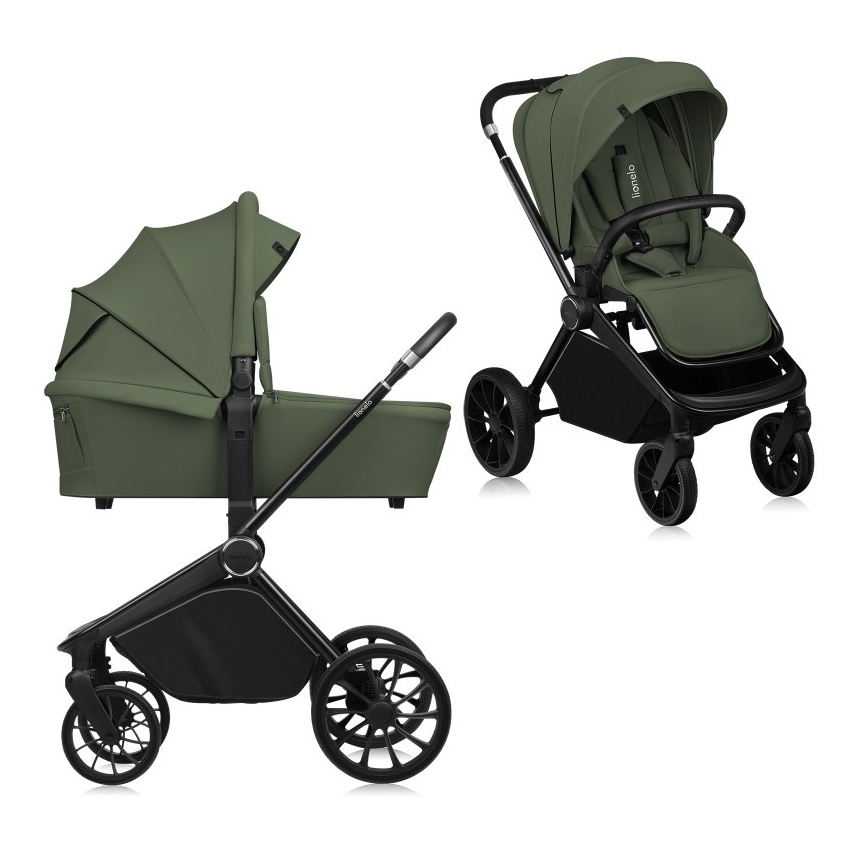 Lionelo - Kombineret barnevogn 2i1 MIKA PLUS Green Olive