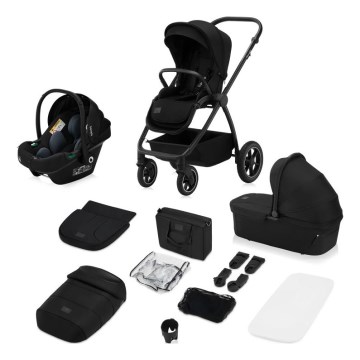 Lionelo - Kombineret barnevogn 3-i-1 MERIL Black Onyx
