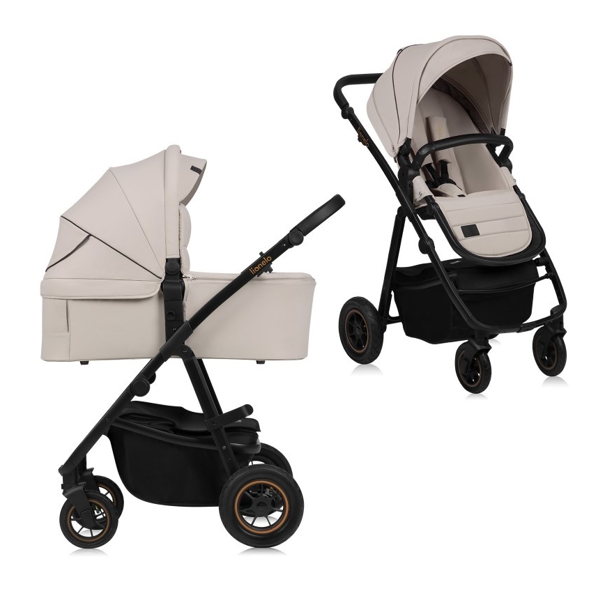 Lionelo - Kombineret klapvogn 2-i-1 AMBER PLUS Beige Sand