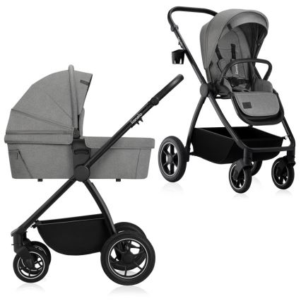 Lionelo - Kombineret klapvogn 2-i-1 MERIL Grey Stone