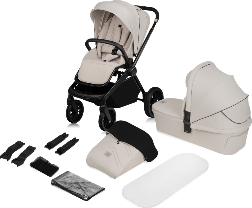 Lionelo - Kombineret klapvogn 2-i-1 MIKA PLUS Beige Sand