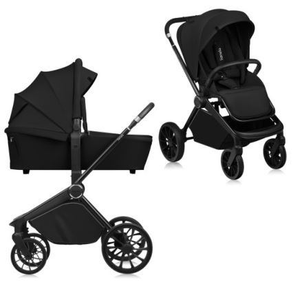 Lionelo - Kombineret klapvogn 2-i-1 MIKA PLUS Sort Onyx