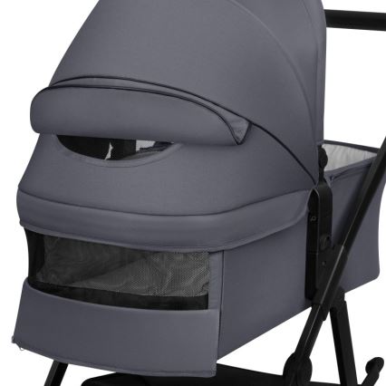 Lionelo - Kombineret klapvogn 3-i-1 AMBER PLUS grå Graphite