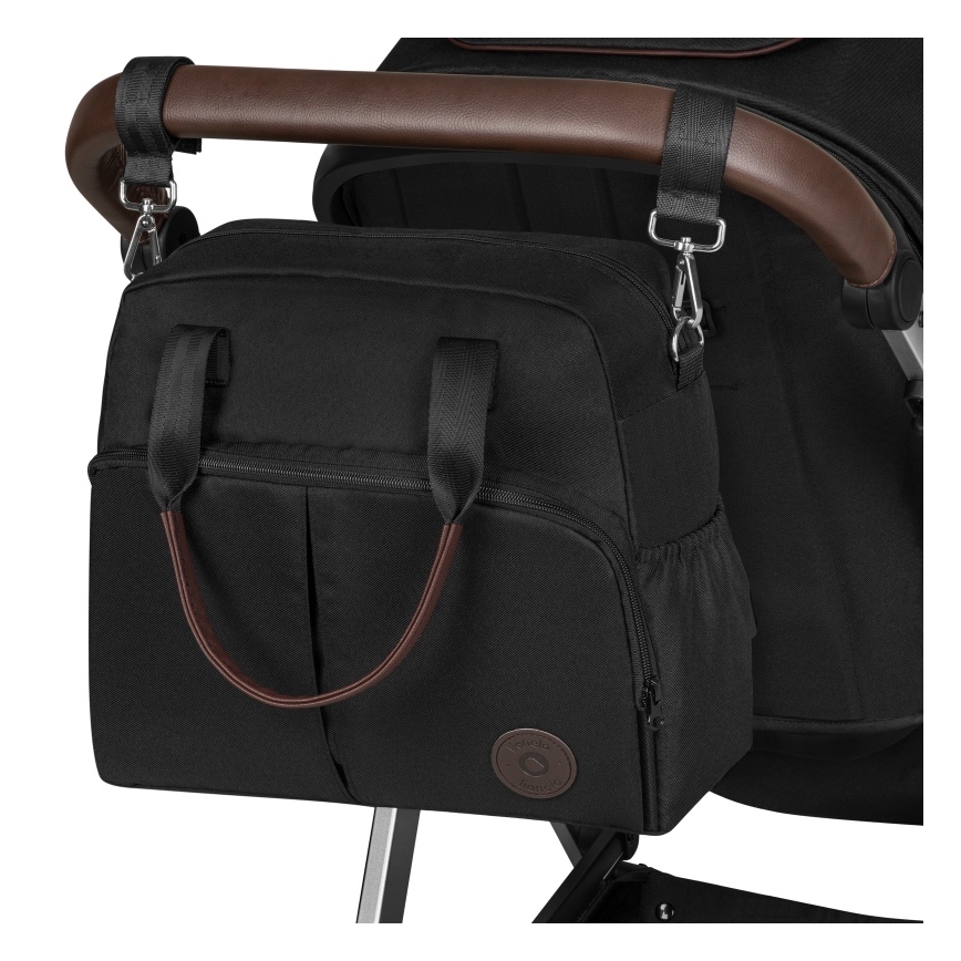 Lionelo - Kombineret klapvogn 3-i-1 AMBER Sort/Sølv