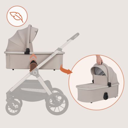 Lionelo - Kombineret klapvogn 3-i-1 LAYLA Beige sand