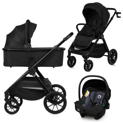 Lionelo - Kombineret klapvogn 3-i-1 LAYLA Black Onyx