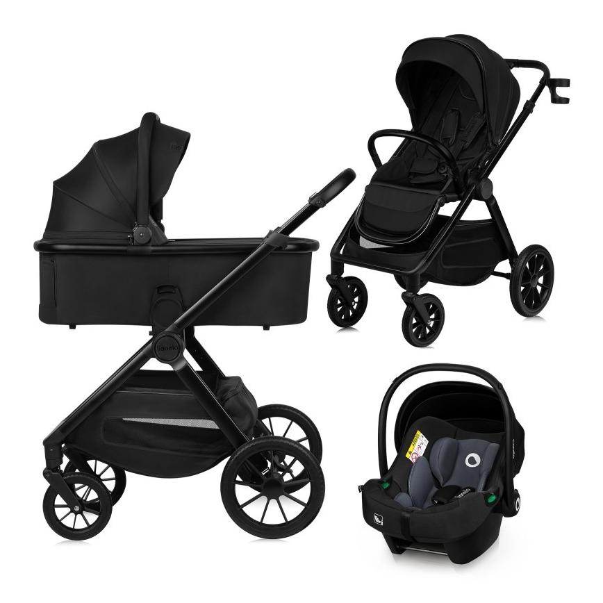 Lionelo - Kombineret klapvogn 3-i-1 LAYLA Black Onyx