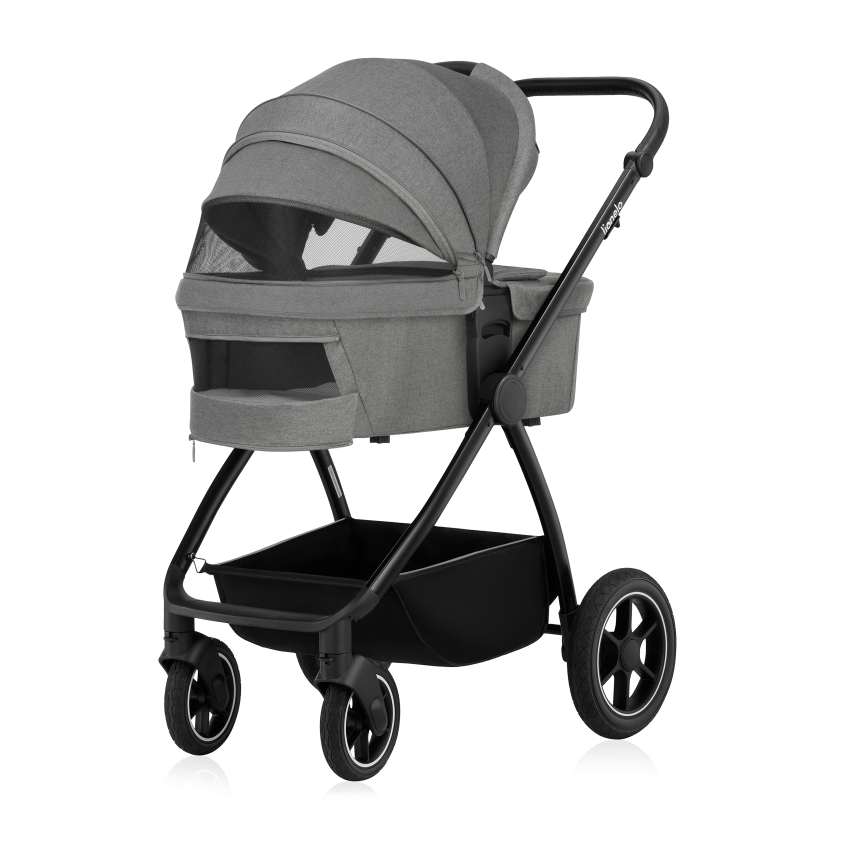 Lionelo - Kombineret klapvogn 3-i-1 MERIL Grey Stone
