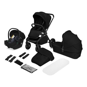 Lionelo - Kombineret klapvogn 3-i-1 MIKA PLUS Black Onyx