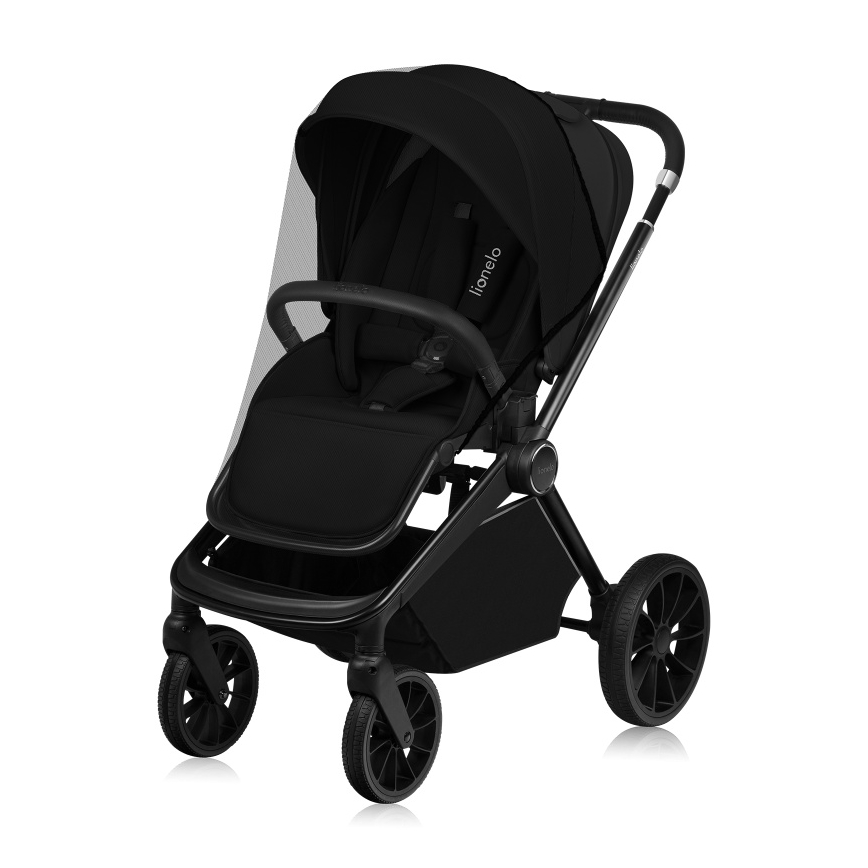 Lionelo - Kombineret klapvogn 3-i-1 MIKA PLUS Black Onyx