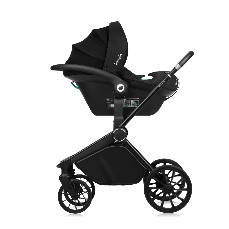 Lionelo - Kombineret klapvogn 3-i-1 MIKA PLUS Black Onyx