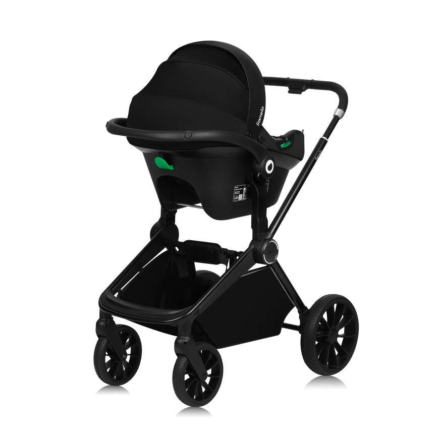 Lionelo - Kombineret klapvogn 3-i-1 MIKA PLUS Black Onyx