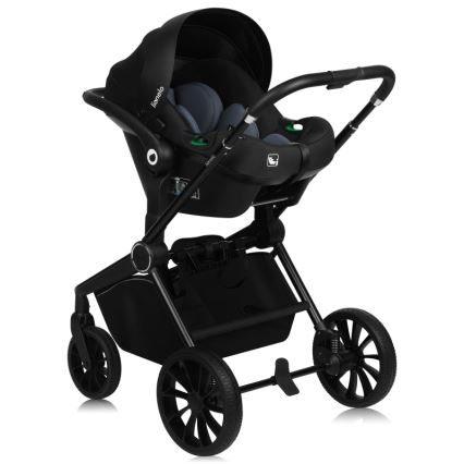 Lionelo - Kombineret klapvogn 3-i-1 MIKA PLUS Black Onyx