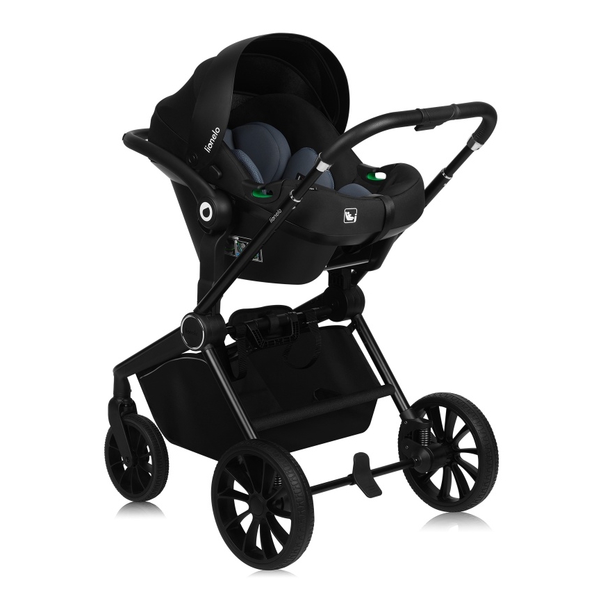 Lionelo - Kombineret klapvogn 3-i-1 MIKA PLUS Black Onyx