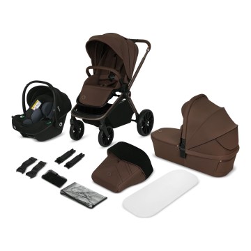 Lionelo - Kombineret klapvogn 3-i-1 MIKA PLUS Mocha Mousse