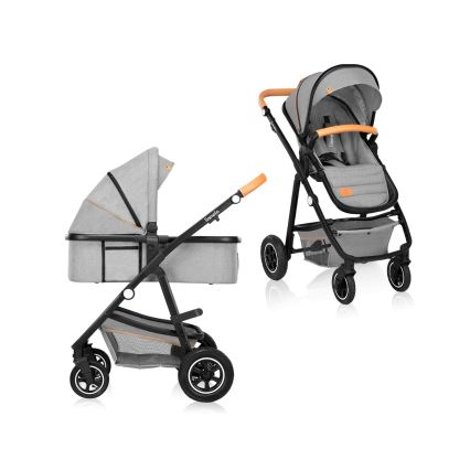 Lionelo - Kombivogn 2-i-1 AMBER Grey Stone