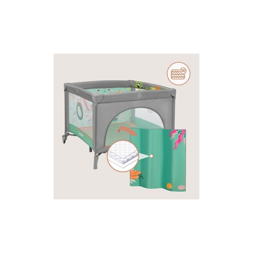 Lionelo - Legegrind MILLE PLUS Grå/Grøn