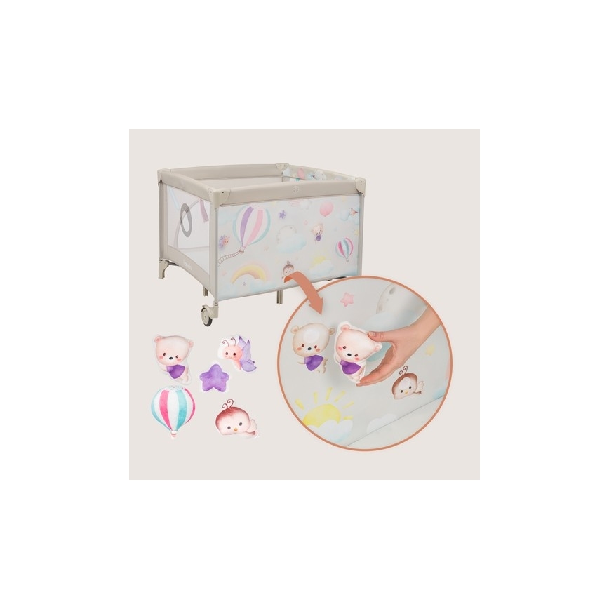 Lionelo - Legeindhegning MILLE PLUS grå/beige