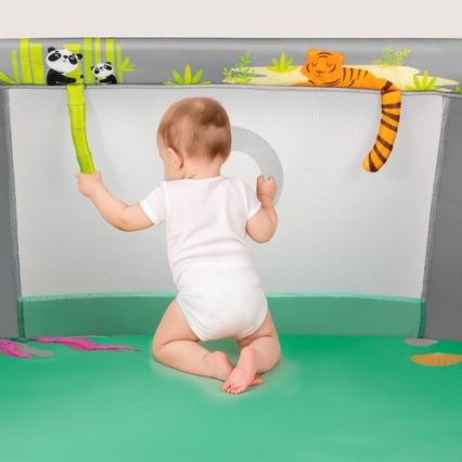 Lionelo - Legeindhegning MILLE PLUS Grå/Grøn