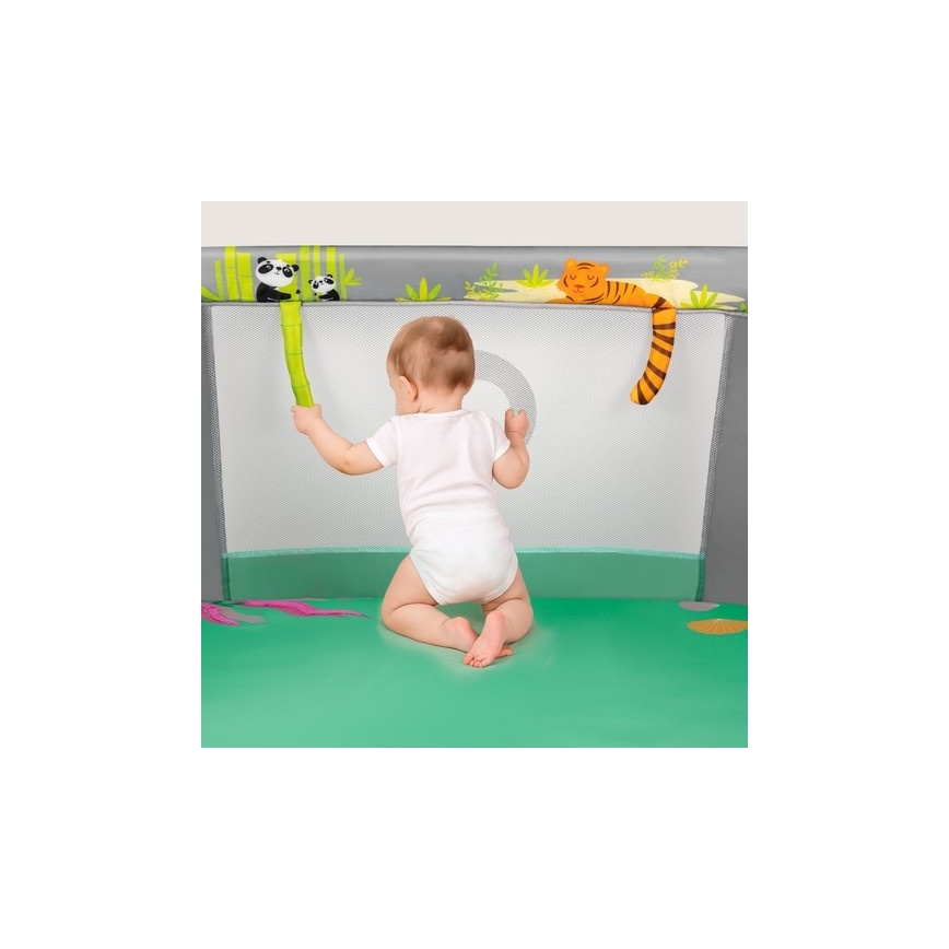 Lionelo - Legeindhegning MILLE PLUS Grå/Grøn