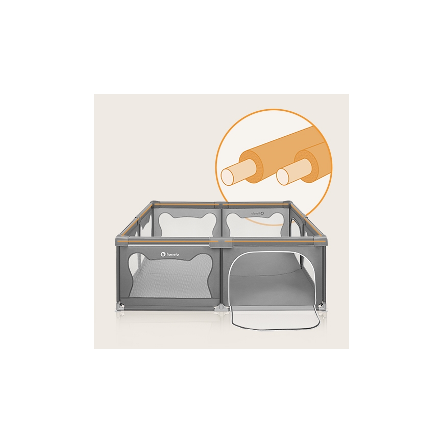 Lionelo - Legeindhegning WILLOW XL grå