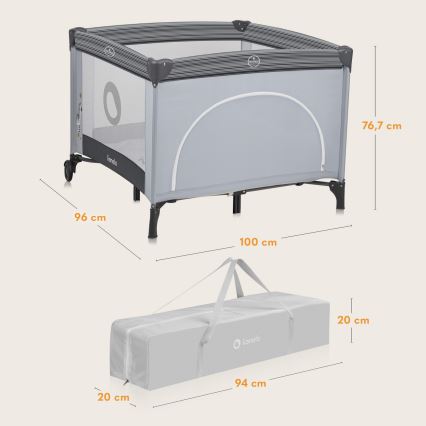 Lionelo - Legepladsindhegning BONNIE Grey Stone