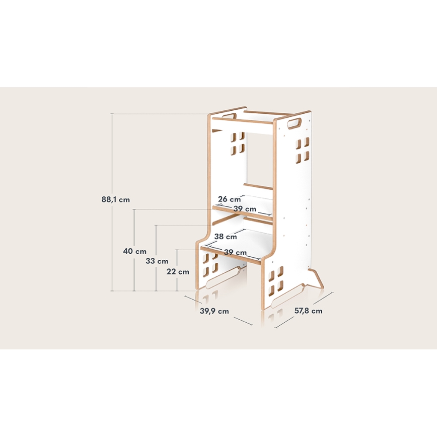 Lionelo - Læringstårn CASS Hvid
