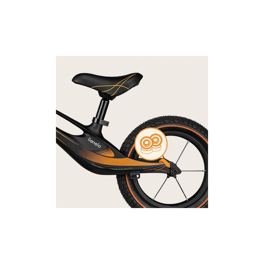 Lionelo - Løbecykel BART AIR sort/orange