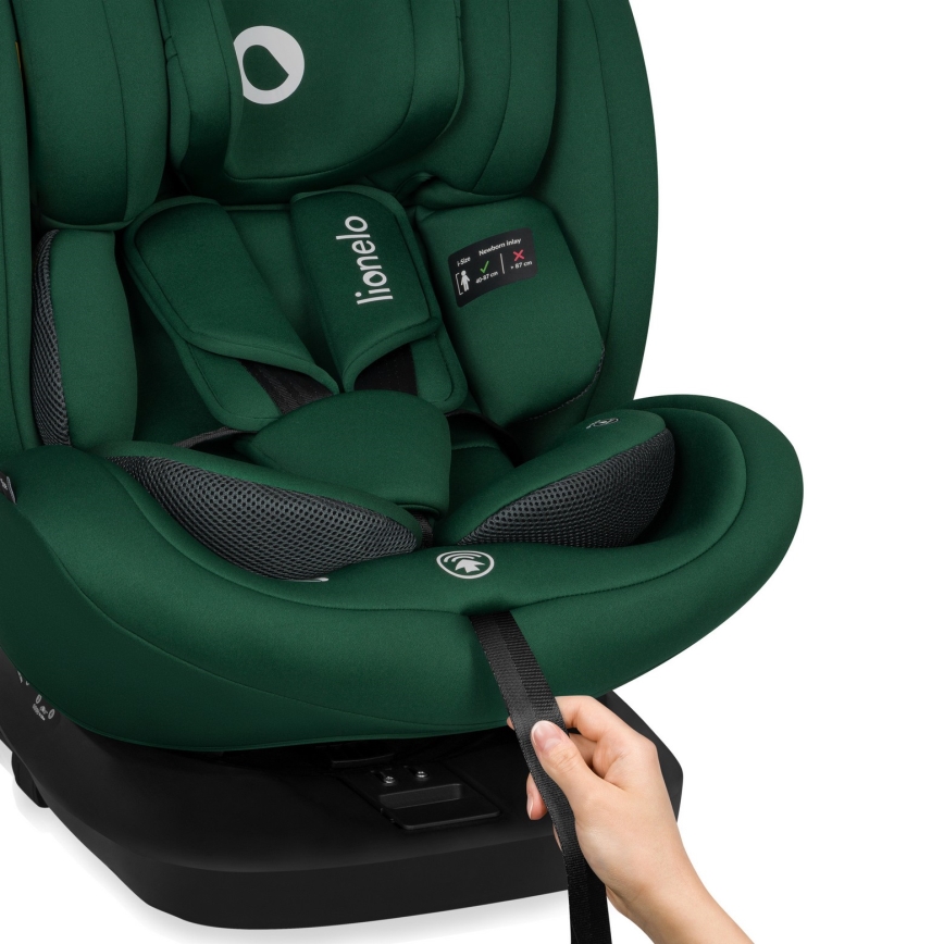 Lionelo - Omdrejelig bilstol med base BASTIAAN i-Size 40-150 cm Green Forest