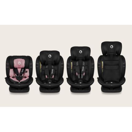 Lionelo - Omdrejelig bilstol med base BASTIAAN i-Size 40-150 cm Pink Rose