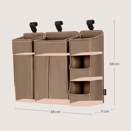 Lionelo - Organizer til babyseng 3-i-1 SIDEPOCKET Beige