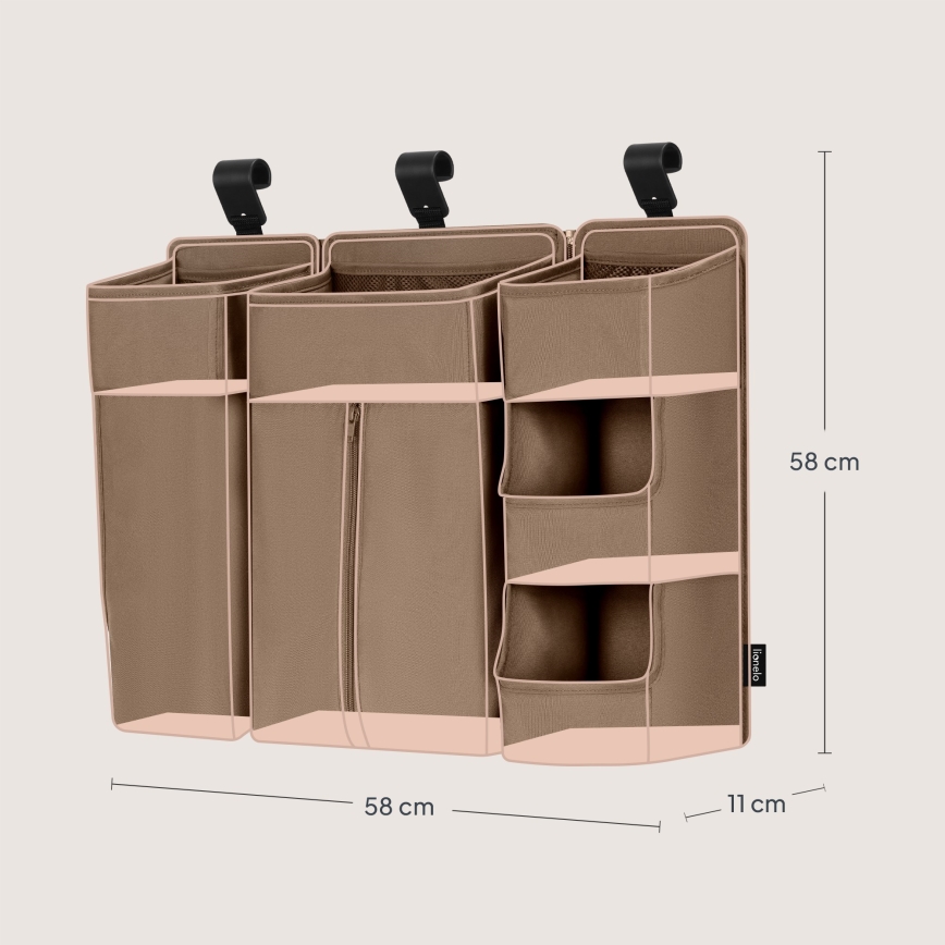 Lionelo - Organizer til babyseng 3-i-1 SIDEPOCKET Beige