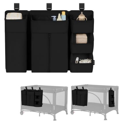 Lionelo - Organizer til babyseng 3-i-1 SIDEPOCKET Sort