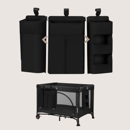 Lionelo - Organizer til babyseng 3-i-1 SIDEPOCKET Sort