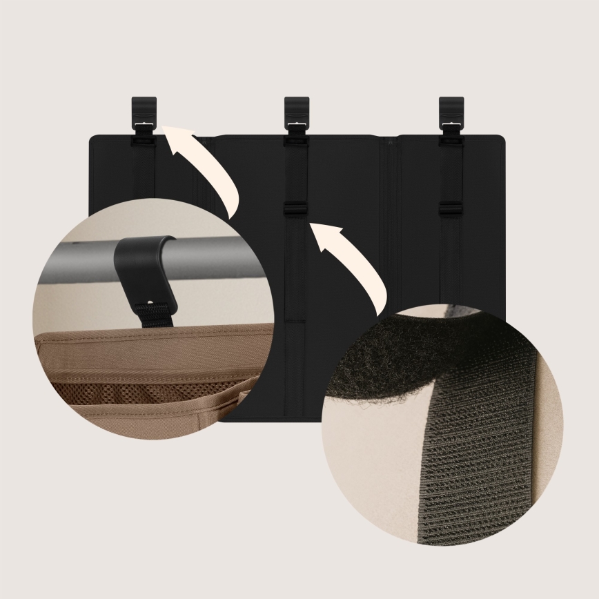 Lionelo - Organizer til babyseng 3-i-1 SIDEPOCKET Sort