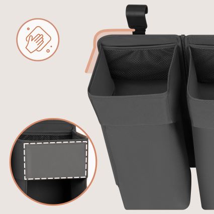 Lionelo - Organizer til tremmeseng 3-i-1 SIDEPOCKET Grå