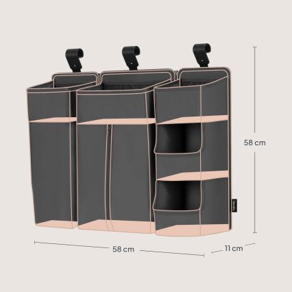 Lionelo - Organizer til tremmeseng 3-i-1 SIDEPOCKET Grå