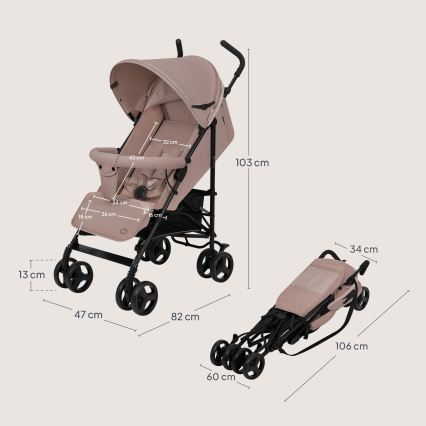 Lionelo - Paraplyklapvogn ELIA Beige Taupe