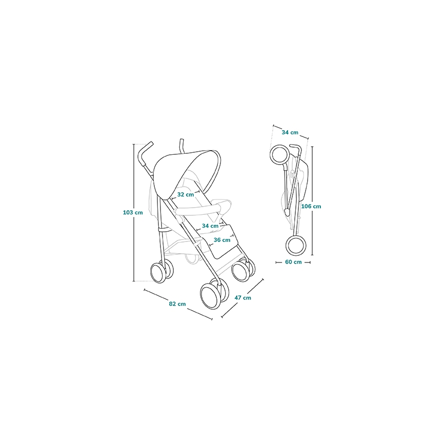Lionelo - paraplyklapvogn ELIA grøn