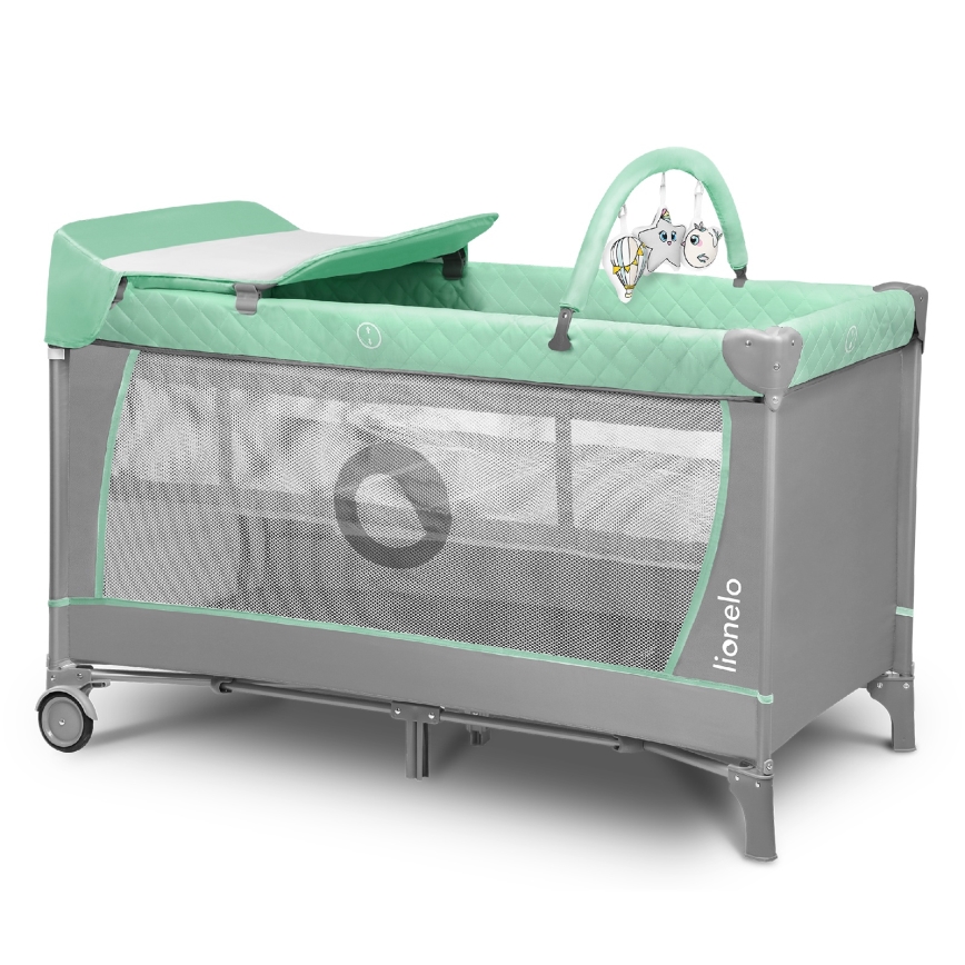 Lionelo - Rejse-seng FLOWER Turquoise