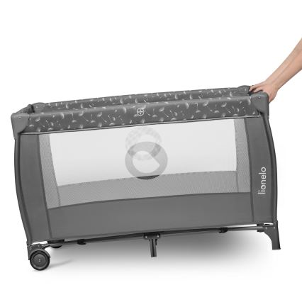 Lionelo - Rejse seng STEFI PLUS Grå Hvid