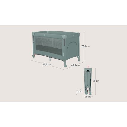 Lionelo - Rejse tremmeseng 3 i 1 ELLEN Green Sage