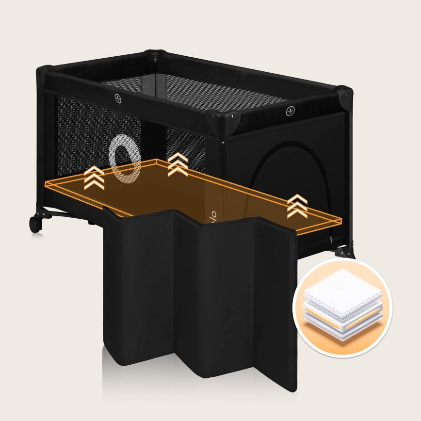 Lionelo - Rejsebarneseng STEFI Black Carbon